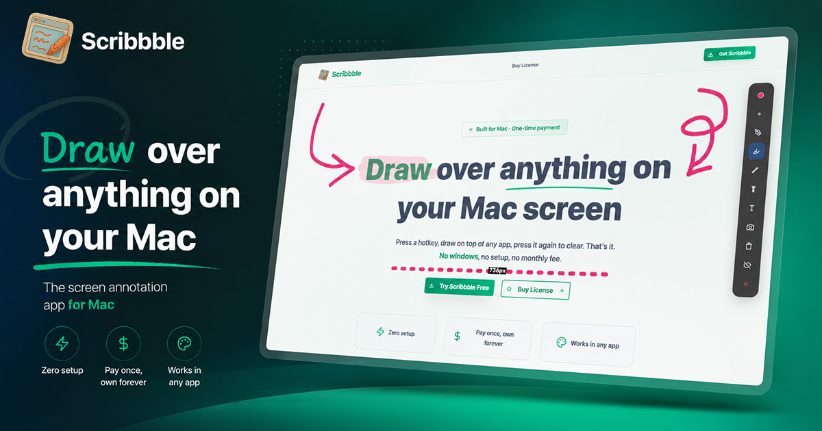 Scribbble — Screen Annotation App for Mac · Draw on Screen